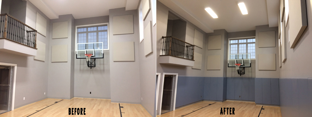Before and After Gym Wall Padding Installation